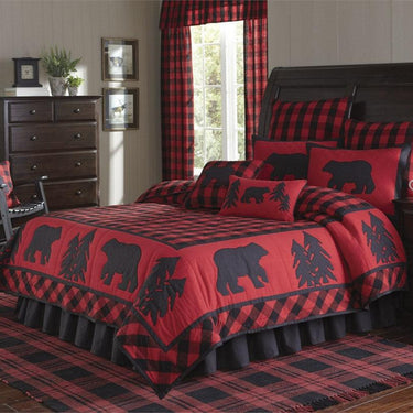 Buffalo Check Black Bear Lodge King Quilt - Park Designs - The Fox Decor